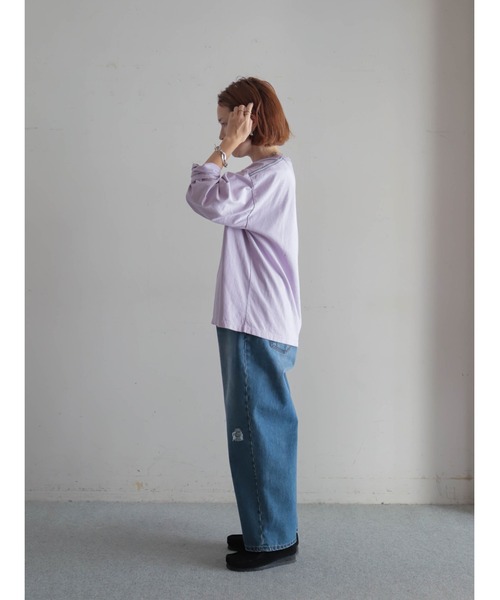 FIL DE FER（フィルデフェール）の「USA COTTON製品染　クルーネックTEE（Tシャツ/カットソー・レディース・パープル/イエロー/ホワイト・FREE）」の15枚目の写真