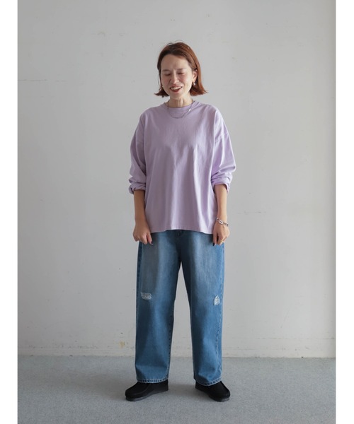 FIL DE FER（フィルデフェール）の「USA COTTON製品染　クルーネックTEE（Tシャツ/カットソー・レディース・パープル/イエロー/ホワイト・FREE）」の12枚目の写真