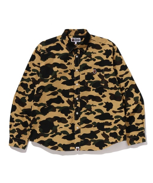A BATHING APE(アベイシングエイプ)の「1ST CAMO ONE POINT RELAXED FIT LS SHIRT(シャツ/ブラウス・メンズ・グリーン/イエロー・X-LARGE/MEDIUM/XX-LARGE/SMALL/LARGE)」の1枚目の写真