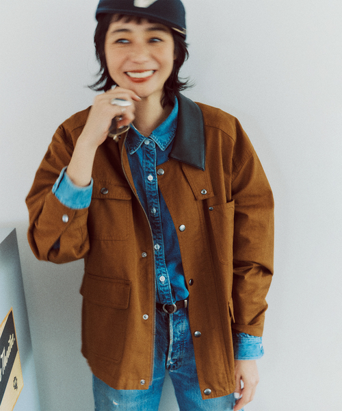 JOURNAL STANDARD relume（ジャーナルスタンダード　レリューム）の「【RENA x relume】カバーオールブルゾン（カバーオール・レディース・ベージュ/ブラウン・FREE）」の6枚目の写真