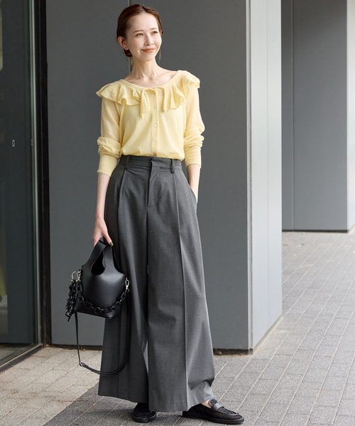 OHGA フリルカーディガン FRONT FRILL | OHGA