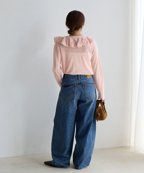 JOURNAL STANDARD(ジャーナルスタンダード)の「シアーアルパカMIXフリルカーディガン(カーディガン/ボレロ・レディース・ピンク/イエロー/グレー・FREE)」の14枚目の写真