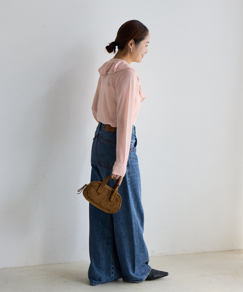 JOURNAL STANDARD(ジャーナルスタンダード)の「シアーアルパカMIXフリルカーディガン(カーディガン/ボレロ・レディース・ピンク/イエロー/グレー・FREE)」の15枚目の写真