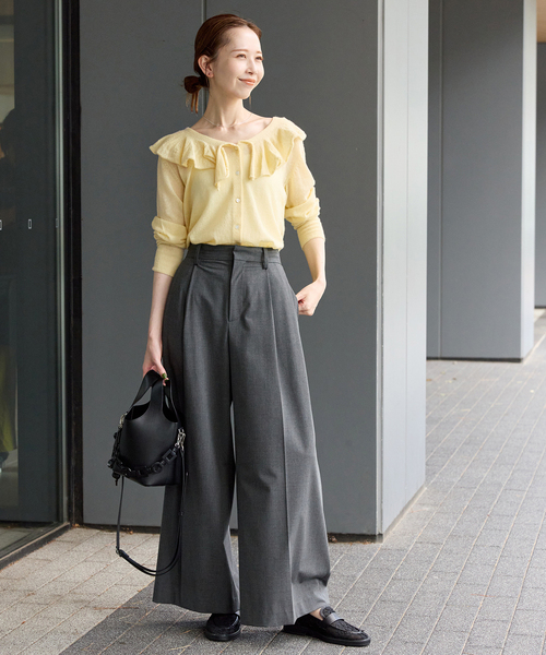 JOURNAL STANDARD(ジャーナルスタンダード)の「シアーアルパカMIXフリルカーディガン(カーディガン/ボレロ・レディース・ピンク/イエロー/グレー・FREE)」の18枚目の写真