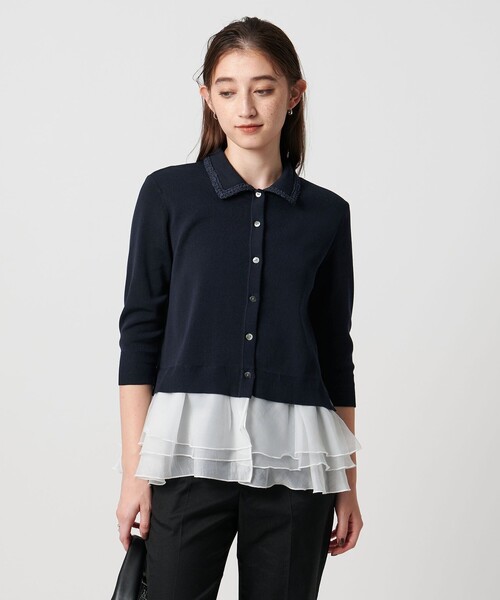 【今期タグ付き新品】ユナイテッドアローズ　半袖ニット　ブラック UNITED ARROWS - ユナイテッドアローズ 美品 ガーター ニット