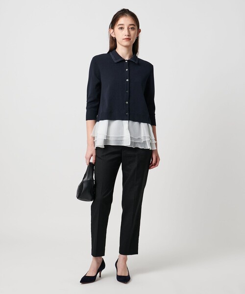 ユナイテッドアローズ　レディー ポロコンビ ニット ウォッシャブル UNITED ARROWS レディー ポロコンビ ニット ウォッシャブル