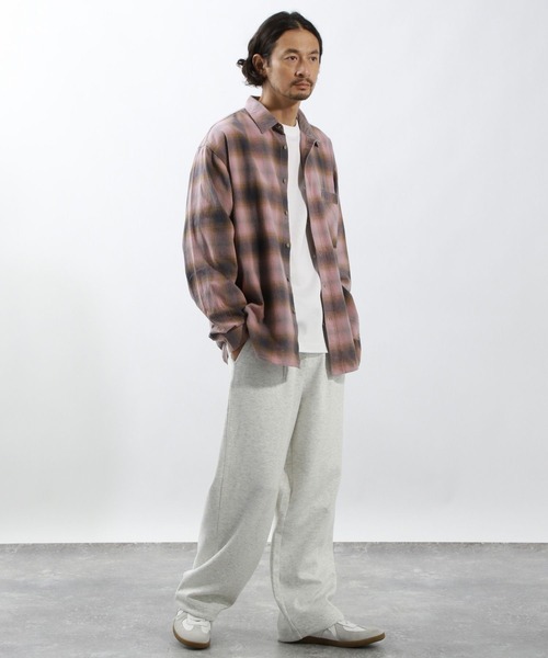 BAYFLOW（ベイフロー）の「ヴィンテージライクチェックシャツ（シャツ/ブラウス・メンズ・ピンク/オフホワイト/グレイッシュベージュ/ブラウン・LARGE/MEDIUM）」の12枚目の写真