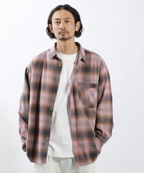 BAYFLOW（ベイフロー）の「ヴィンテージライクチェックシャツ（シャツ/ブラウス・メンズ・ピンク/オフホワイト/グレイッシュベージュ/ブラウン・LARGE/MEDIUM）」の13枚目の写真