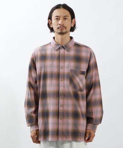 BAYFLOW（ベイフロー）の「ヴィンテージライクチェックシャツ（シャツ/ブラウス・メンズ・ピンク/オフホワイト/グレイッシュベージュ/ブラウン・LARGE/MEDIUM）」の22枚目の写真
