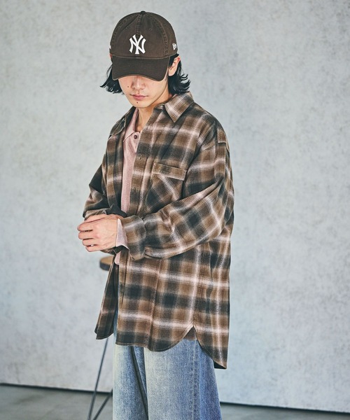 BAYFLOW（ベイフロー）の「ヴィンテージライクチェックシャツ（シャツ/ブラウス・メンズ・ピンク/オフホワイト/グレイッシュベージュ/ブラウン・LARGE/MEDIUM）」の16枚目の写真