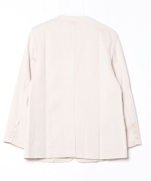 FREE STYLISTS(フリー スタイリスト)の「YUGA_YGMC No-collar A-line jacket(ノーカラージャケット・レディース・オフホワイト/ブラック/ライトグレー・FREE)」の4枚目の写真