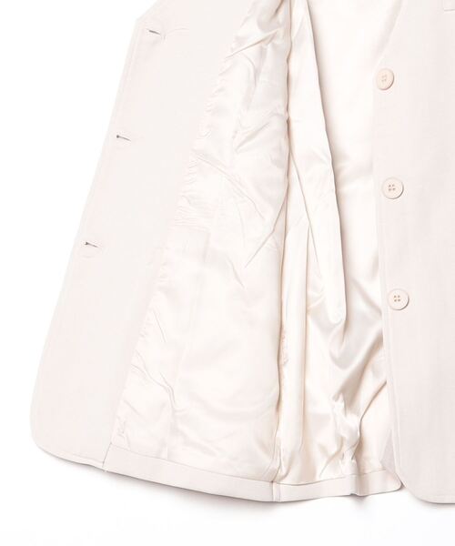 FREE STYLISTS(フリー スタイリスト)の「YUGA_YGMC No-collar A-line jacket(ノーカラージャケット・レディース・オフホワイト/ブラック/ライトグレー・FREE)」の5枚目の写真