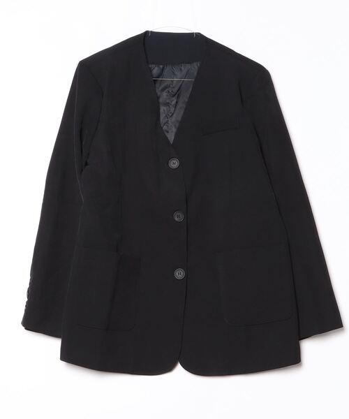 FREE STYLISTS(フリー スタイリスト)の「YUGA_YGMC No-collar A-line jacket(ノーカラージャケット・レディース・オフホワイト/ブラック/ライトグレー・FREE)」の14枚目の写真