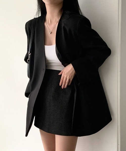 FREE STYLISTS(フリー スタイリスト)の「YUGA_YGMC No-collar A-line jacket(ノーカラージャケット・レディース・オフホワイト/ブラック/ライトグレー・FREE)」の19枚目の写真