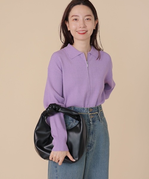 LEPSIM（レプシィム）の「結びレザーバッグ　204453（ハンドバッグ・レディース・ブラック/アイボリー・ONE SIZE）」の7枚目の写真