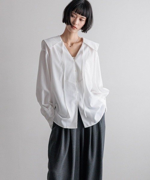 LOWRYS FARM(ローリーズファーム)の「ブザムシャツLS 595333(シャツ/ブラウス・レディース・ブラウン/オフホワイト/ブラック・FREE)」の2枚目の写真