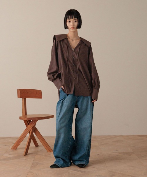 LOWRYS FARM(ローリーズファーム)の「ブザムシャツLS 595333(シャツ/ブラウス・レディース・ブラウン/オフホワイト/ブラック・FREE)」の16枚目の写真