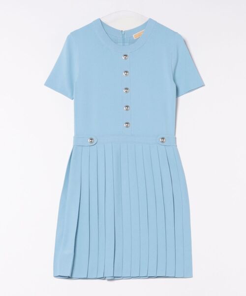 MICHAEL KORS レトロな ストレッチ ニット プリーツ ミニドレス セール】ストレッチ ニット プリーツ ミニ ドレス（ワンピース