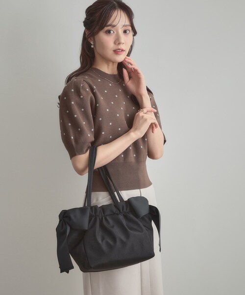 couture brooch（クチュールブローチ）の「サイドリボントートバッグ（トートバッグ・レディース・ダークグレー/ピンク/ブラック・00）」の15枚目の写真