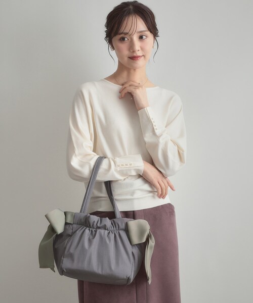 couture brooch（クチュールブローチ）の「サイドリボントートバッグ（トートバッグ・レディース・ダークグレー/ピンク/ブラック・00）」の17枚目の写真