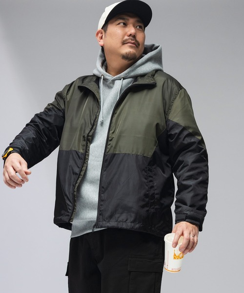 PIMLICO(ピムリコ)の「PIMLICO (ピムリコ) 裏メッシュ フルジップ ブルゾン(ナイロンジャケット・メンズ・ネイビー/ダークグレー/ブラック/カーキ・X1(3L~4L)/X2(4L~5L)/X3(6L~7L)/X4(8L~9L)/X5(9L~10L))」の4枚目の写真