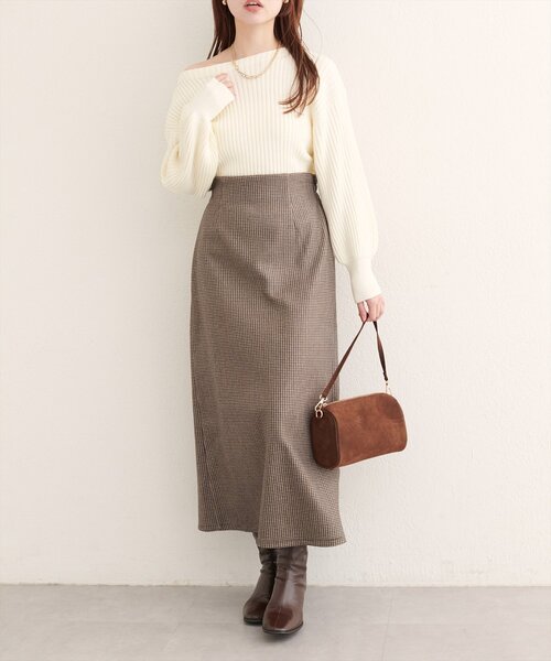 natural couture（ナチュラルクチュール）の「チェック柄ペンシルスカート（スカート・レディース・その他1/その他2/その他3・FREE）」の4枚目の写真