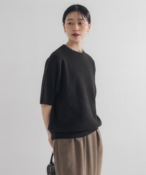 アーバンリサーチ（URBAN RESEARCH）/コットンカシミヤハーフスリーブニット コットンカシミヤハーフスリーブニット（ニット/セーター）｜URBAN