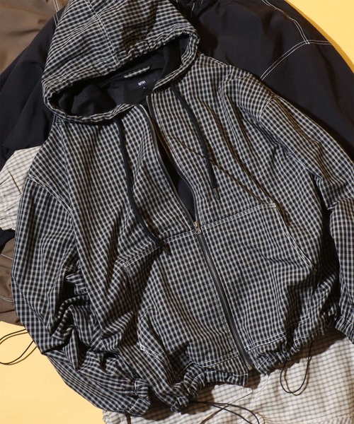 セール】SITRY Nylon ＆ Cotton Hoodie/別注 オーバーサイズ 配色