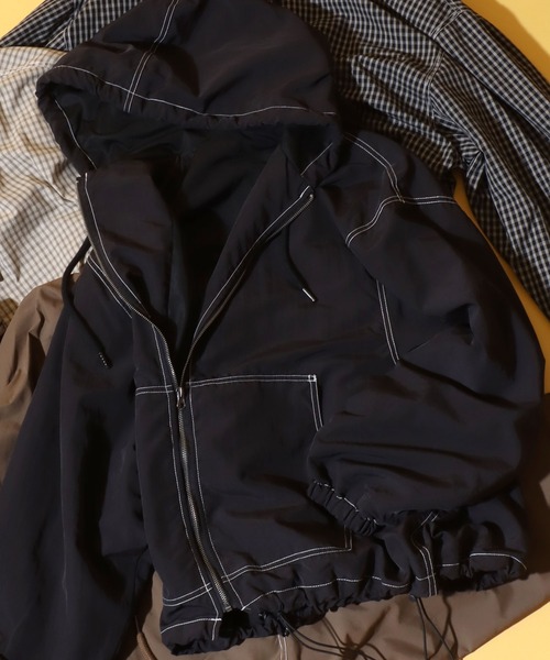 セール】SITRY Nylon ＆ Cotton Hoodie/別注 オーバーサイズ 配色