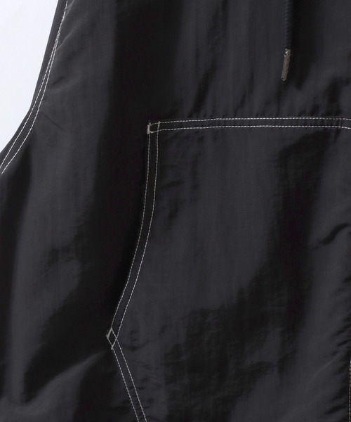 SITRY(シトリー)の「SITRY Nylon & Cotton Hoodie/別注 オーバーサイズ 配色ステッチ 無地 チェック柄 ジップパーカー フーディー ナイロンジャケット ブルゾン(ナイロンジャケット・メンズ・ブラック/ブラウン/ブラック系その他/ベージュ系その他・LL/M/L)」の5枚目の写真