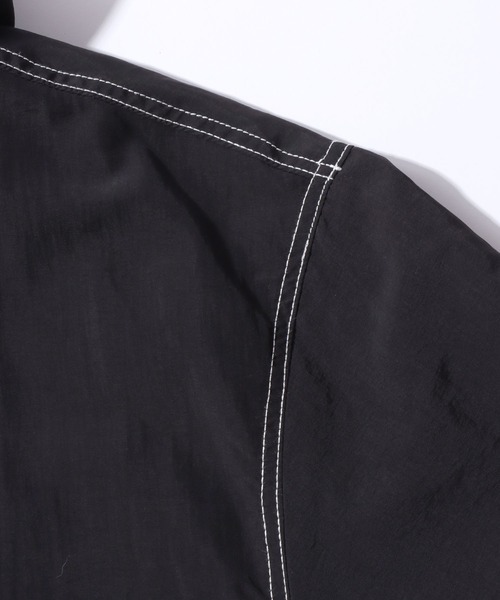 SITRY(シトリー)の「SITRY Nylon & Cotton Hoodie/別注 オーバーサイズ 配色ステッチ 無地 チェック柄 ジップパーカー フーディー ナイロンジャケット ブルゾン(ナイロンジャケット・メンズ・ブラック/ブラウン/ブラック系その他/ベージュ系その他・LL/M/L)」の7枚目の写真