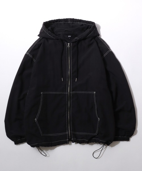 セール】SITRY Nylon ＆ Cotton Hoodie/別注 オーバーサイズ 配色