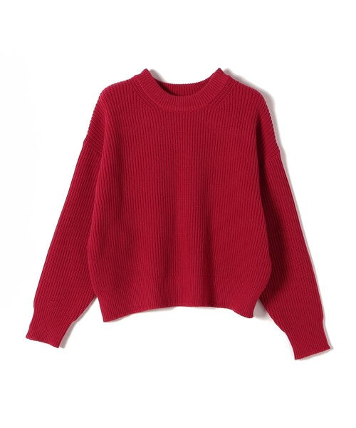 SHIPS Colors(シップス カラーズ)の「SHIPS Colors:〈手洗い可能〉畦 クルーネック ニット◇(ニット/セーター・レディース・オフホワイト/レッド/ネイビー・ONE SIZE)」の6枚目の写真