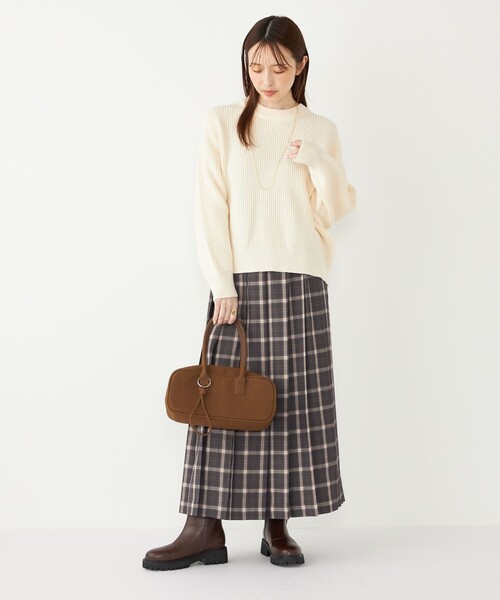 SHIPS Colors(シップス カラーズ)の「SHIPS Colors:〈手洗い可能〉畦 クルーネック ニット◇(ニット/セーター・レディース・オフホワイト/レッド/ネイビー・ONE SIZE)」の18枚目の写真