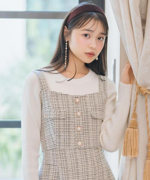 WILLSELECTION（ウィルセレクション）の「ツイードビスチェ（その他トップス・レディース・ピンク/ブラック/ブルー/オフホワイト・FREE）」の5枚目の写真