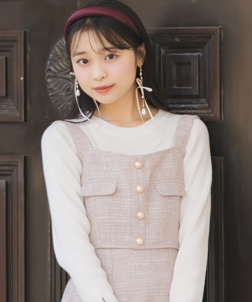 WILLSELECTION（ウィルセレクション）の「ツイードビスチェ（その他トップス・レディース・ピンク/ブラック/ブルー/オフホワイト・FREE）」の4枚目の写真