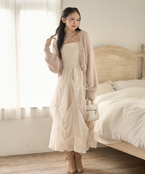 デザインバルーンキャミワンピース（ワンピース）｜one after another