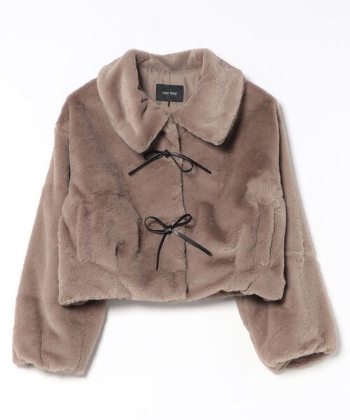 one way（ワンウェイ）の「リボンファージャケット（その他アウター・レディース・ホワイト/ピンク/ブラック/ブラウン・FREE）」の3枚目の写真