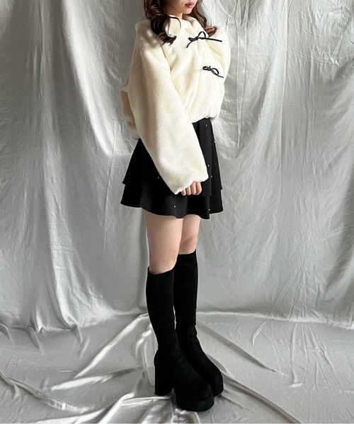 one way（ワンウェイ）の「リボンファージャケット（その他アウター・レディース・ホワイト/ピンク/ブラック/ブラウン・FREE）」の12枚目の写真