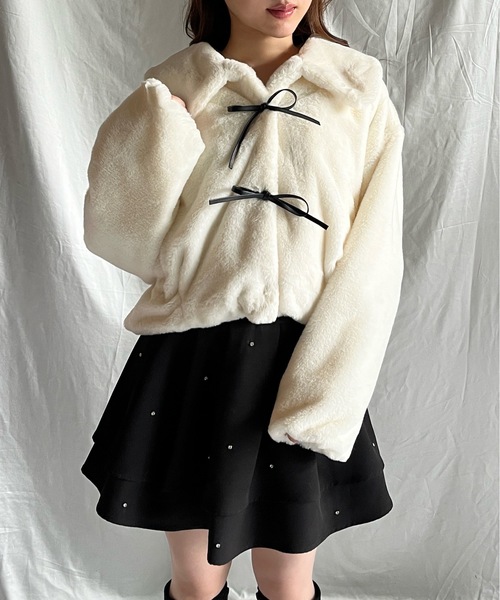 one way（ワンウェイ）の「リボンファージャケット（その他アウター・レディース・ホワイト/ピンク/ブラック/ブラウン・FREE）」の6枚目の写真