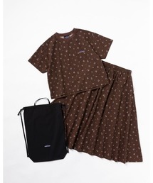 THOUSAND MILE（サウザンドマイル）の「[L's]SHORT SLEEVE T-SHIRT & SKIRT SET NY/PU PRINT/ショートスリーブTシャツ＆スカートセット プリント（セットアップ）」