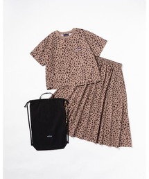 THOUSAND MILE（サウザンドマイル）の「[L's]SHORT SLEEVE T-SHIRT & SKIRT SET NY/PU PRINT/ショートスリーブTシャツ＆スカートセット プリント（セットアップ）」