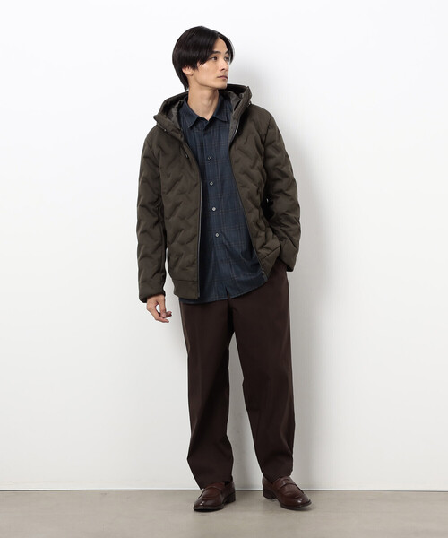 COMME CA ISM（コムサイズム）の「トリコットコーデュロイチェックプリント  ショートポイントカラー シャツ（シャツ/ブラウス・メンズ・ブラウン/ネイビー・SMALL/MEDIUM/LARGE）」の3枚目の写真