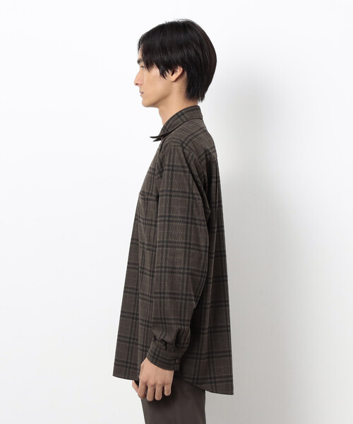 COMME CA ISM（コムサイズム）の「トリコットコーデュロイチェックプリント  ショートポイントカラー シャツ（シャツ/ブラウス・メンズ・ブラウン/ネイビー・SMALL/MEDIUM/LARGE）」の13枚目の写真