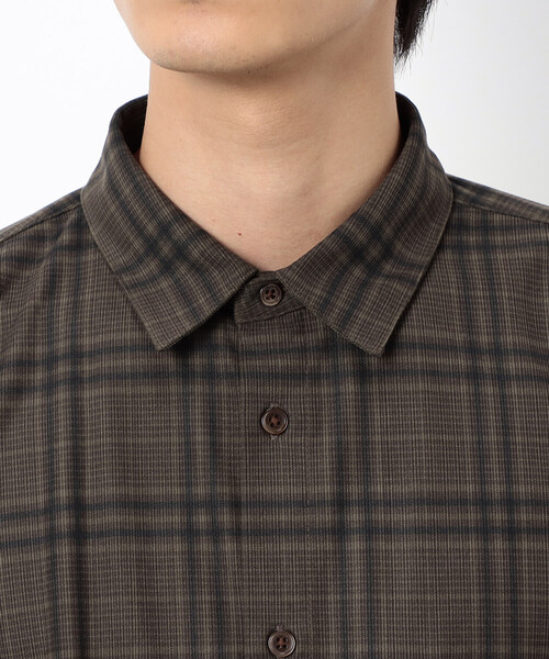 COMME CA ISM（コムサイズム）の「トリコットコーデュロイチェックプリント  ショートポイントカラー シャツ（シャツ/ブラウス・メンズ・ブラウン/ネイビー・SMALL/MEDIUM/LARGE）」の15枚目の写真