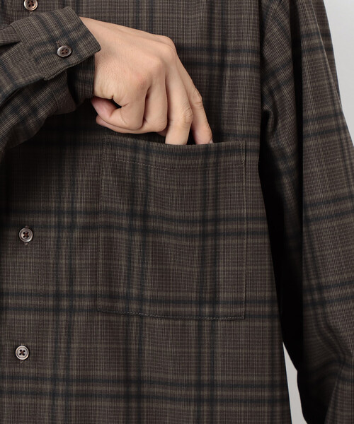 COMME CA ISM（コムサイズム）の「トリコットコーデュロイチェックプリント  ショートポイントカラー シャツ（シャツ/ブラウス・メンズ・ブラウン/ネイビー・SMALL/MEDIUM/LARGE）」の16枚目の写真