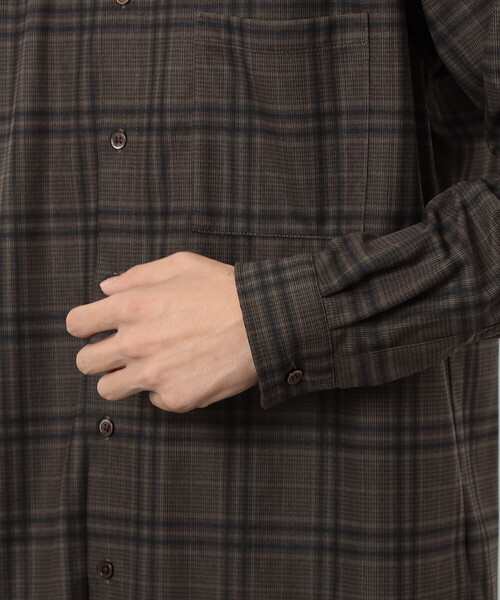 COMME CA ISM（コムサイズム）の「トリコットコーデュロイチェックプリント  ショートポイントカラー シャツ（シャツ/ブラウス・メンズ・ブラウン/ネイビー・SMALL/MEDIUM/LARGE）」の17枚目の写真