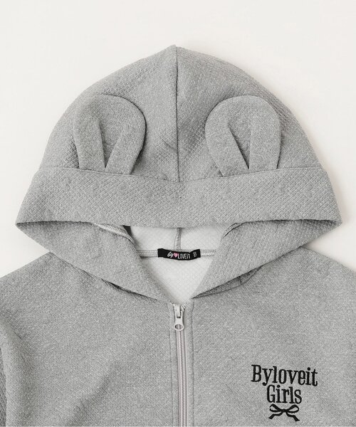 by LOVEiT（バイラビット）の「【WEB限定】クマ耳パーカー（パーカー・キッズ・グレー系/オフホワイト・120cm/150cm/130cm/160cm/140cm）」の4枚目の写真