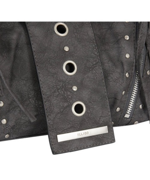 ILLIGO(イリゴ)の「【日本未発売/WEB限定】ILLIGO(イリゴ)/ヴィンテージ アイレット スタッズ ショルダーバッグ/RIFF EYELET SHOULDER BAG(ショルダーバッグ・レディース・ブラック/ベージュ/グレー・FREE)」の18枚目の写真