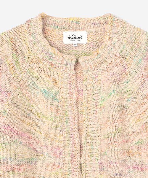 LE GLAZIK | ミックスカラー クルーネックカーディガン WOMEN